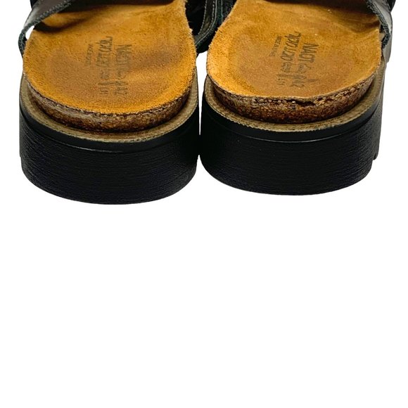 NAOT Orion Leather and Elastic Thong Slide Comfort Sandal Womens - Picture 11 of 12